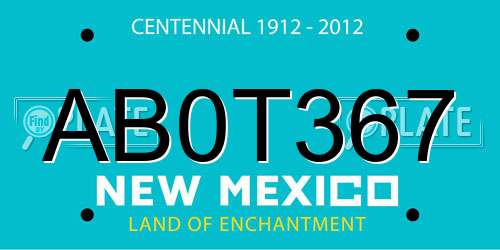 AB0T367 New Mexico License Plate