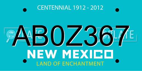 AB0Z367 New Mexico License Plate