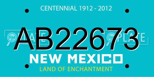 AB22673 New Mexico License Plate