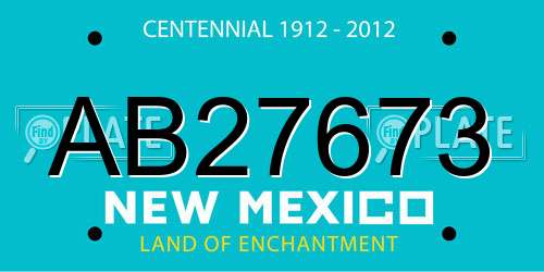 AB27673 New Mexico License Plate