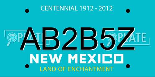 AB2B5Z New Mexico License Plate