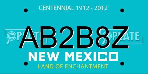 AB2B8Z New Mexico License Plate