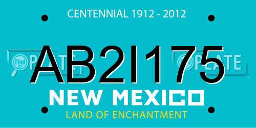 AB2I175 New Mexico License Plate