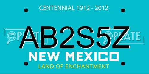 AB2S5Z New Mexico License Plate