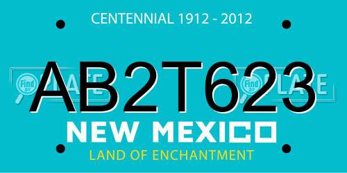 AB2T623 New Mexico License Plate