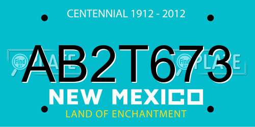 AB2T673 New Mexico License Plate