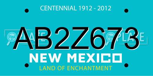 AB2Z673 New Mexico License Plate