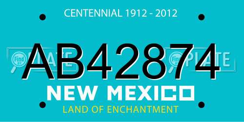 AB42874 New Mexico License Plate