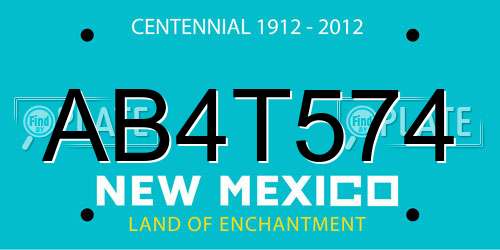 AB4T574 New Mexico License Plate