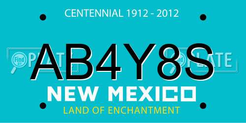 AB4Y8S New Mexico License Plate