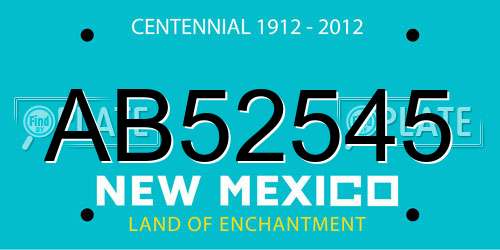 AB52545 New Mexico License Plate