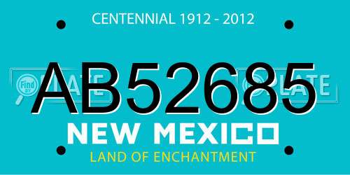 AB52685 New Mexico License Plate
