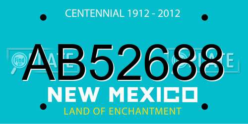 AB52688 New Mexico License Plate