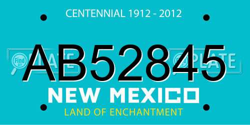 AB52845 New Mexico License Plate