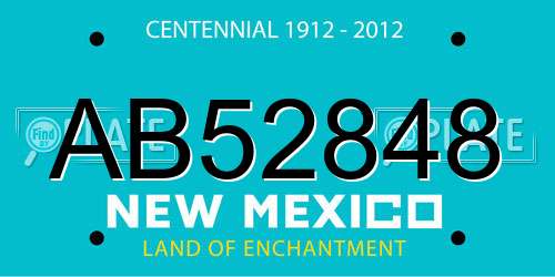 AB52848 New Mexico License Plate