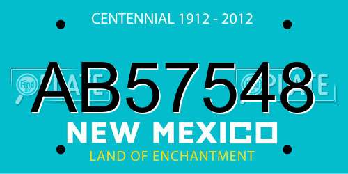 AB57548 New Mexico License Plate