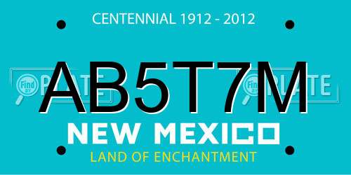 AB5T7M New Mexico License Plate