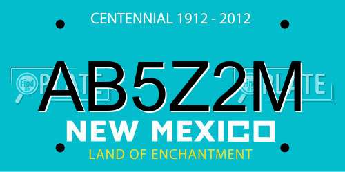 AB5Z2M New Mexico License Plate