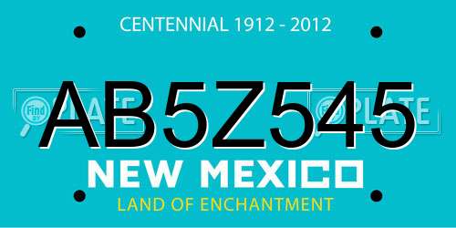 AB5Z545 New Mexico License Plate