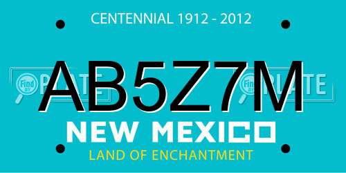 AB5Z7M New Mexico License Plate