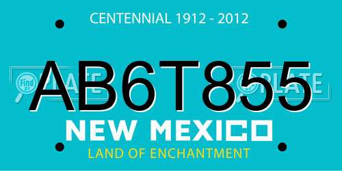 AB6T855 New Mexico License Plate