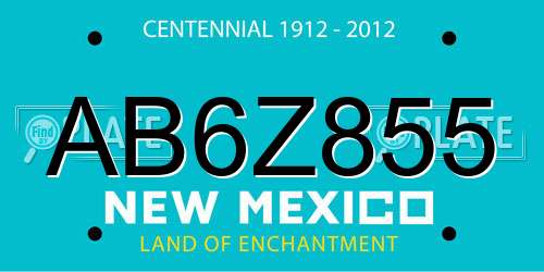 AB6Z855 New Mexico License Plate