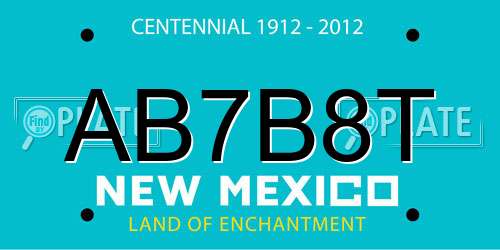 AB7B8T New Mexico License Plate