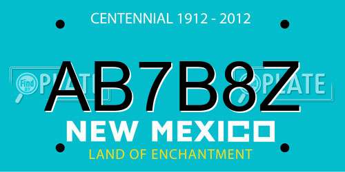 AB7B8Z New Mexico License Plate