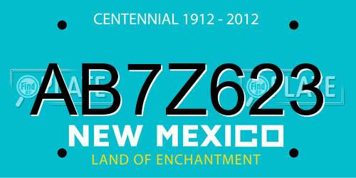 AB7Z623 New Mexico License Plate