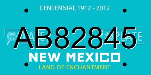 AB82845 New Mexico License Plate