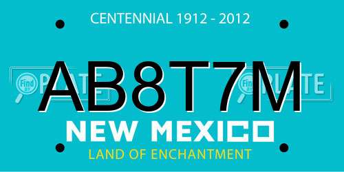 AB8T7M New Mexico License Plate