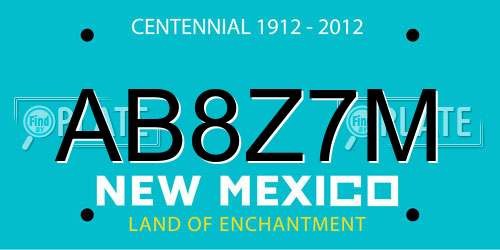 AB8Z7M New Mexico License Plate