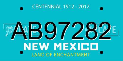 AB97282 New Mexico License Plate