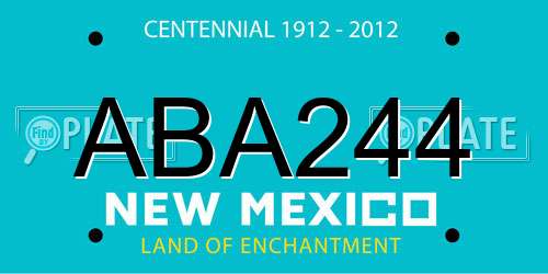 ABA244 New Mexico License Plate