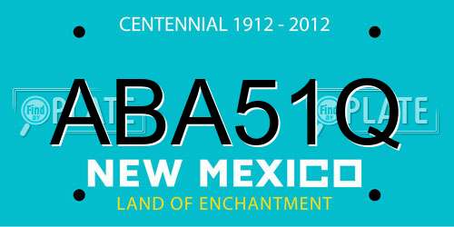 ABA51Q New Mexico License Plate