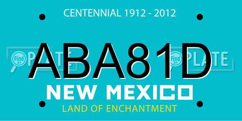 ABA81D New Mexico License Plate