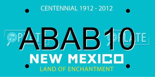 ABAB10 New Mexico License Plate