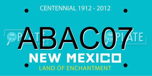 ABAC07 New Mexico License Plate