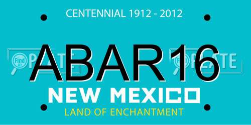 ABAR16 New Mexico License Plate