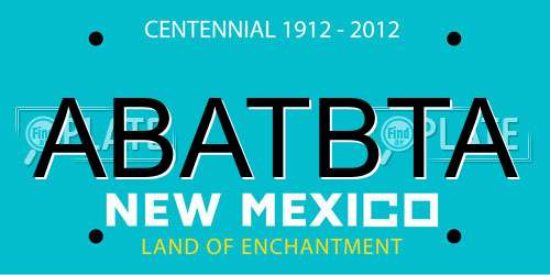 ABATBTA New Mexico License Plate