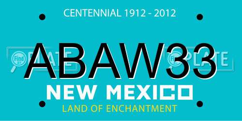 ABAW33 New Mexico License Plate