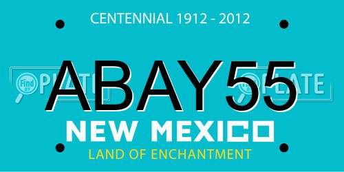 ABAY55 New Mexico License Plate