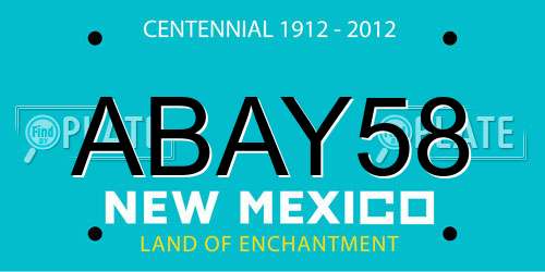 ABAY58 New Mexico License Plate