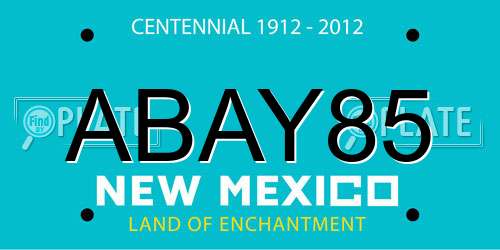 ABAY85 New Mexico License Plate