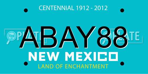 ABAY88 New Mexico License Plate