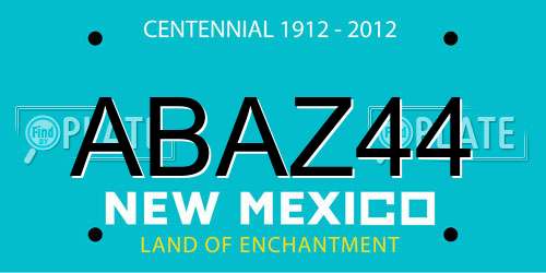 ABAZ44 New Mexico License Plate