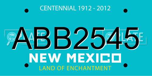 ABB2545 New Mexico License Plate