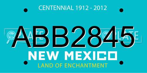 ABB2845 New Mexico License Plate