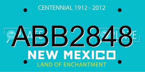 ABB2848 New Mexico License Plate