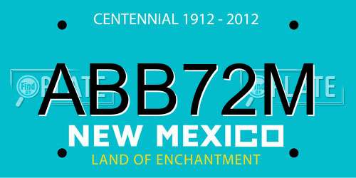 ABB72M New Mexico License Plate